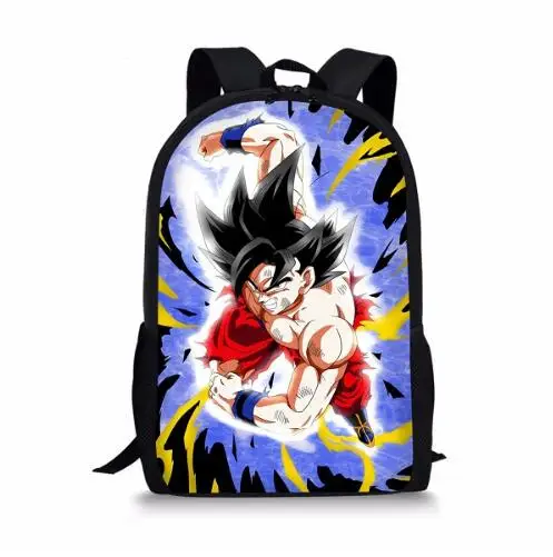 Модные Dragon Ball Супер Z принты, 3 предмета в комплекте школьные сумки с рисунком синего цвета, сын Goku vegeta Детские рюкзаки портфели - Цвет: photo color