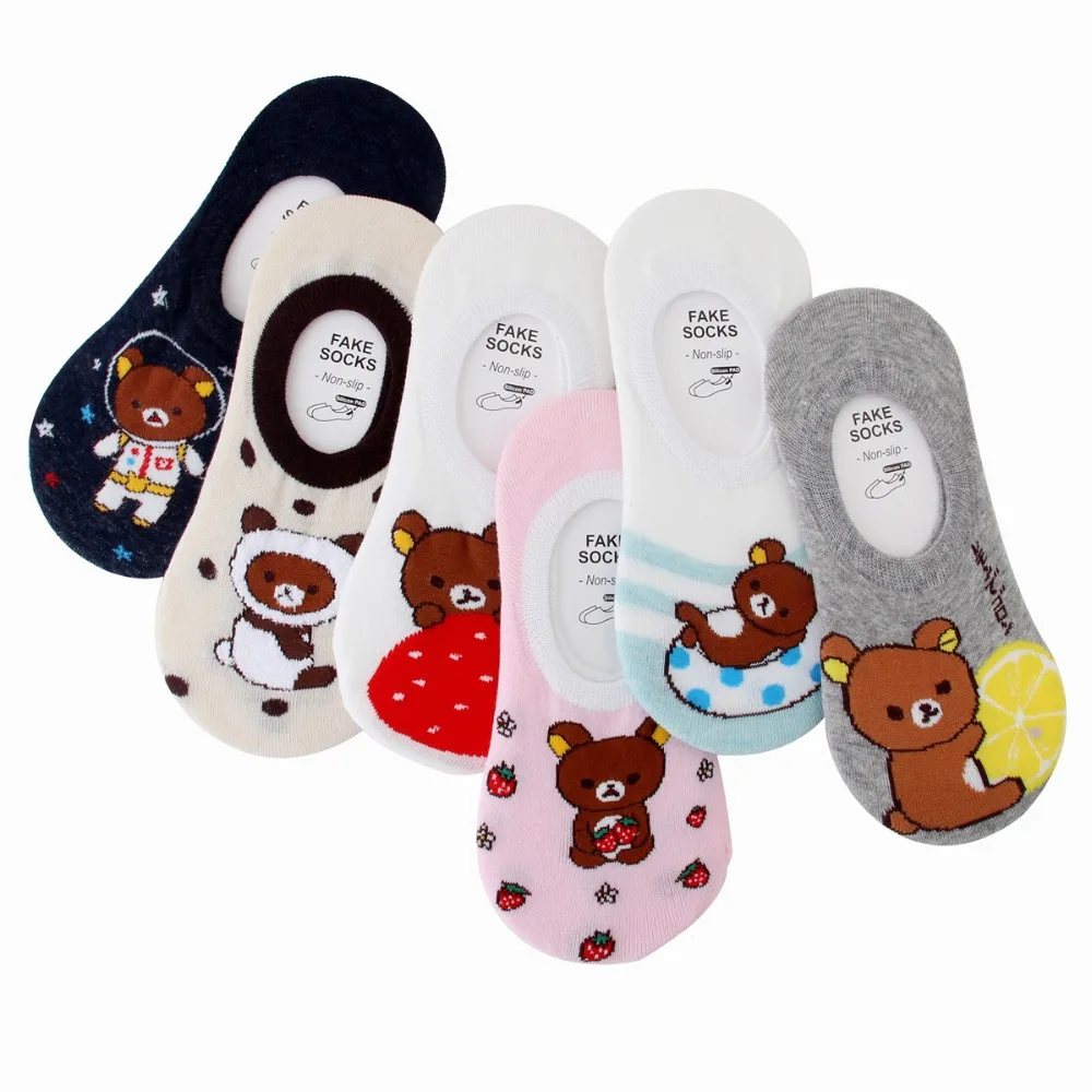

Korean Style Cute Ladies Fashion Socks Funny Novelty Women Boat Socks Spring and Summer Cartoon Calsetines De Mujer