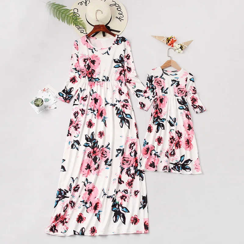

floral dress mommy and me clothes family look mother daughter dresses mom mum and girls matching outfits spring dresses clothes
