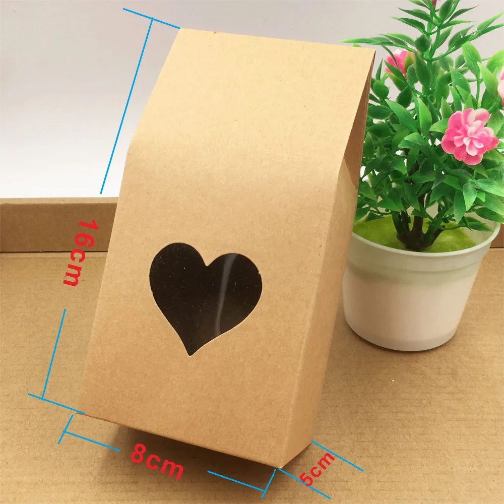 20pcs 8*5*16cm Kraft Paper Candy Box For Wedding Decoration Vintage Kraft Wedding Favors And