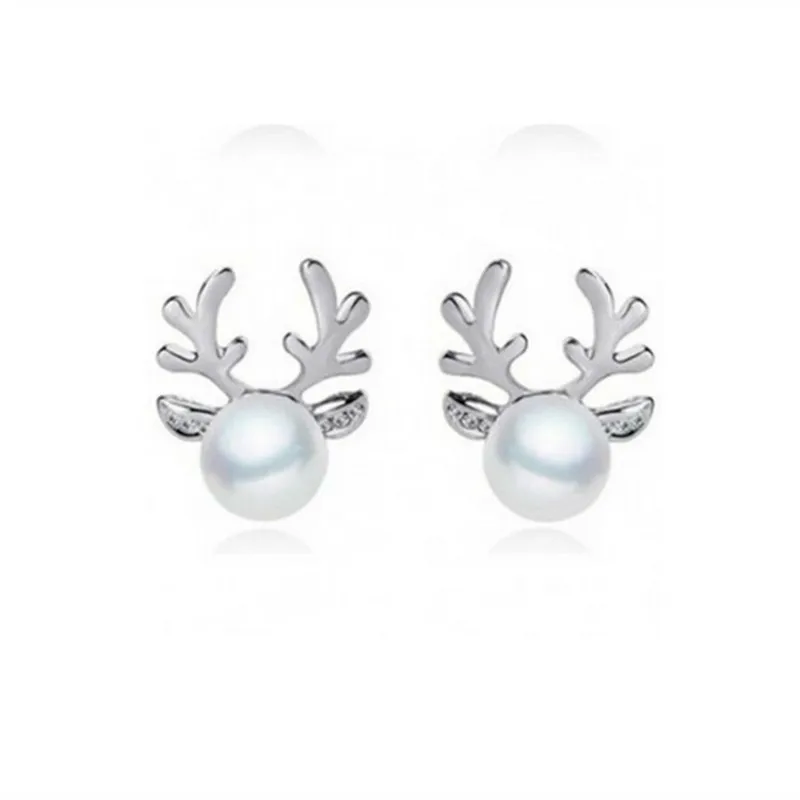 

Korean Fashion Earrings Aliexpress Explosion Earrings Imitation Pearl Ear Antlers Wholesale Jewelry