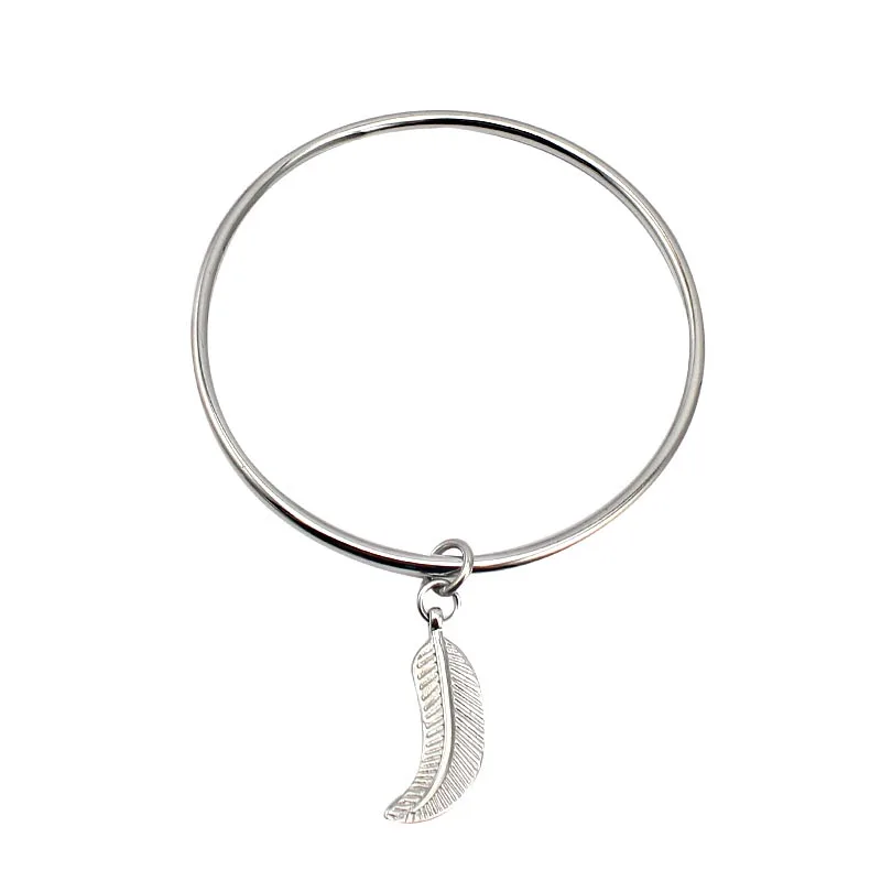 Silver Color Charm Bracelet Women Jewelry Stainless Steel Double D Pendants Bangle Wholesale Retail | Украшения и аксессуары
