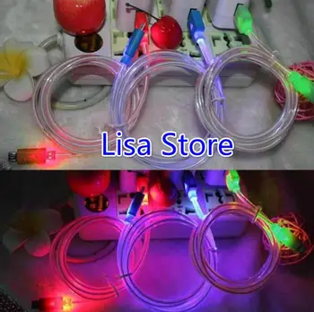 

Free DHL 200pcs 1 Meter USB Data Cable Charger Charging Cable Colorful Led Luminous Tube Light-Emitting Data Line For Android