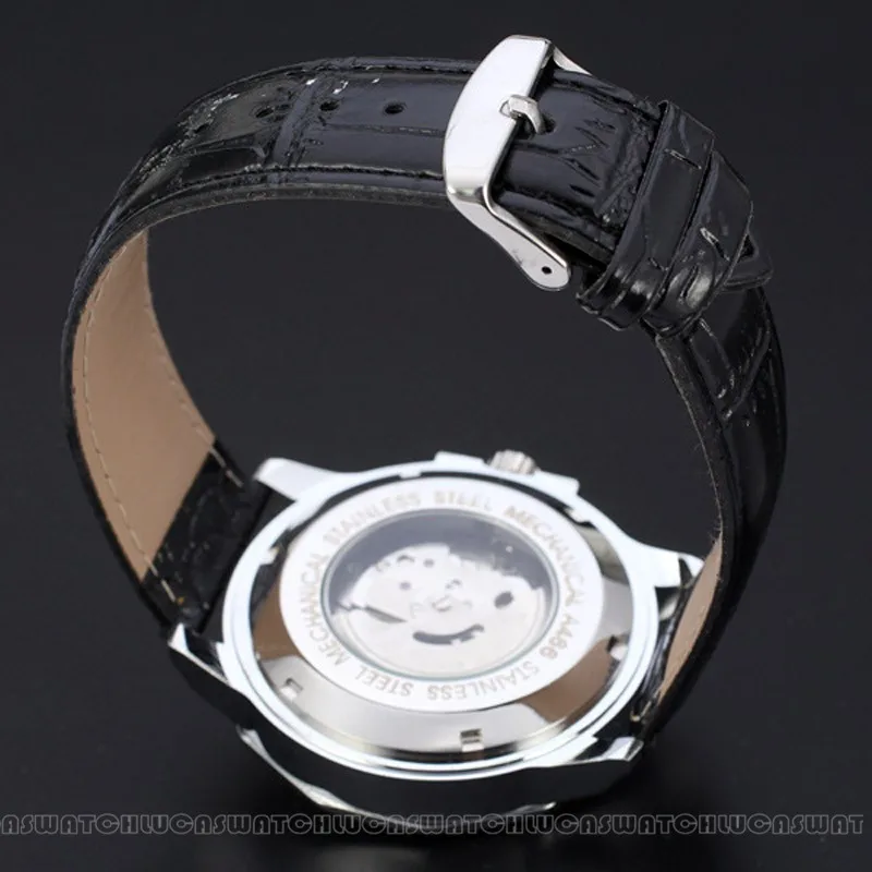 China Brand WINNER Clocks Male Automatic Watches Men Mechanical Watch Day  Date Leather Wrist Watch Relogio Masulino|watches for large wrist  women|watch chromewatch motogp - AliExpress