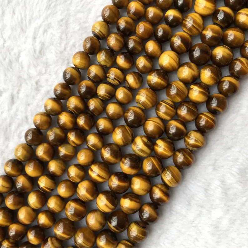 AA High Quality Genuine Natural Yellow Tiger's Eye Stone Semi-precious stones 1
