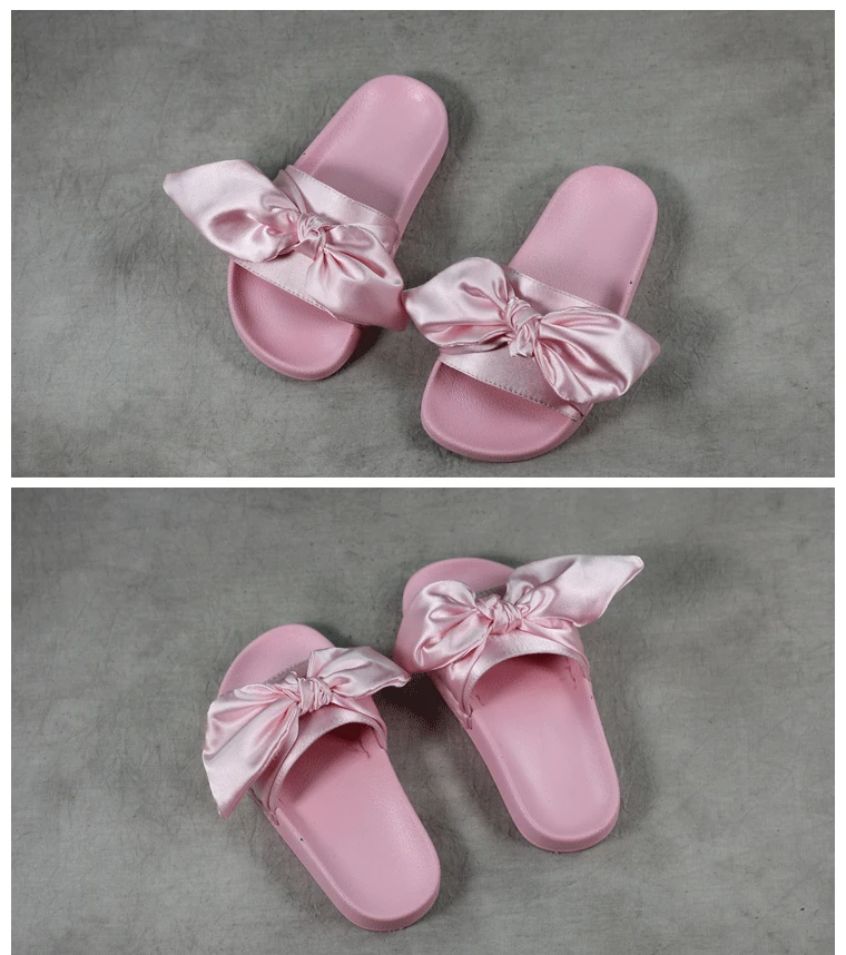 MAGGIE'S WALKER/Обувь для мамы и дочки; роскошные шелковые шлепанцы с бантом для девочек; пляжные тапочки для девочек; домашняя обувь