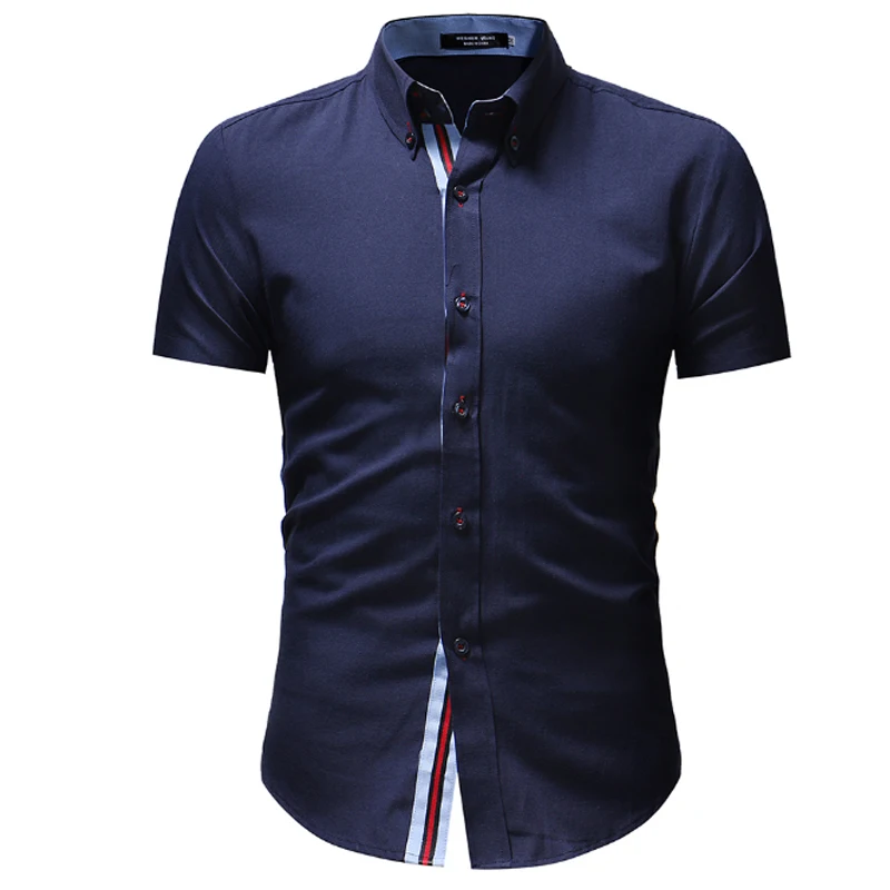 Men Shirt 2018 New Brand Mens Matching Colors Dress Shirt Short Sleeve ...