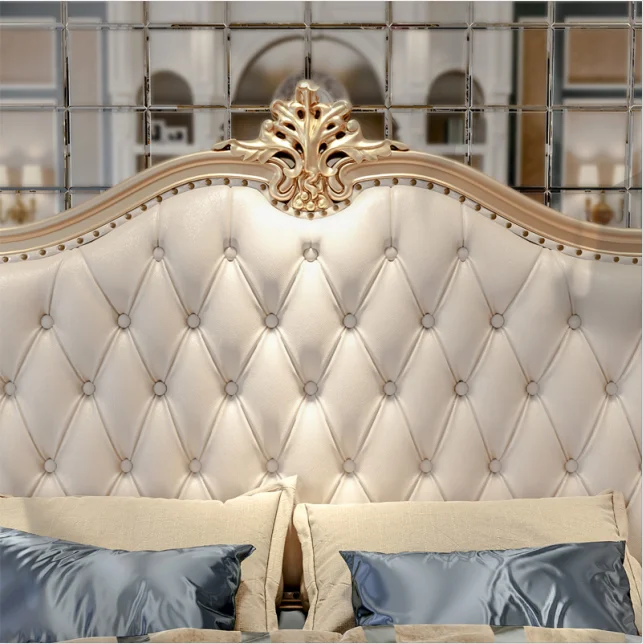 Роскошный итальянский комплект мебели для спальни king size классический итальянский новейший золотой деревянный дизайн кровати набор мебели Роскошная итальянская кровать