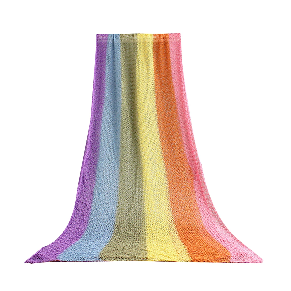 Радужные цвета Чистый хлопок растягивающийся простыня для новорождённого одеяло ковер фото фоновый реквизит пеленать одеяло s малыш