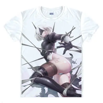 

Game NieR Automata YoRHa No. 2 Type B Cosplay Costume Shirt Men Women Summer tops Tees
