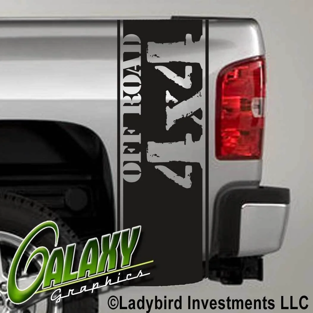 

For Universal 1Set/2Pcs 4x4 Off Road Distressed Truck Bed Decal x2 - Ram Chevy Ford - Stickers