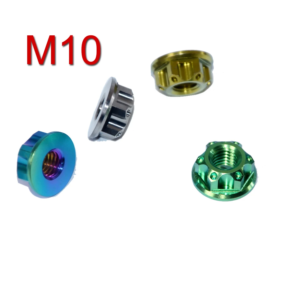 M10 X 1 25 Шестигранная титановая гайка задняя ось мотоцикла Фланцевая титановые