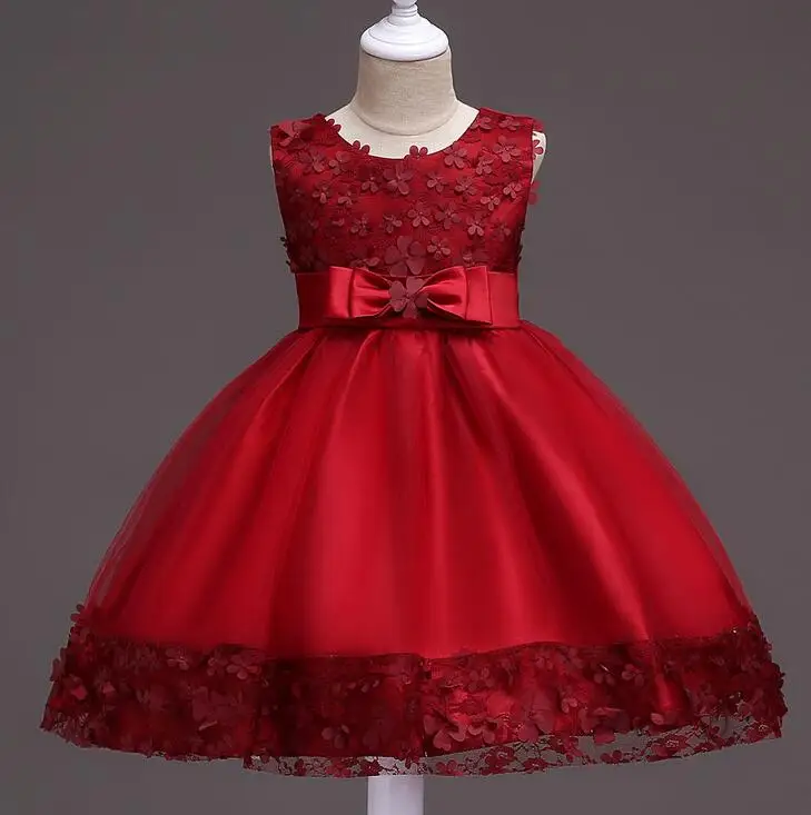 2018 Baby Flower Girl Dresses Cheap Children Clothes Shining Floral