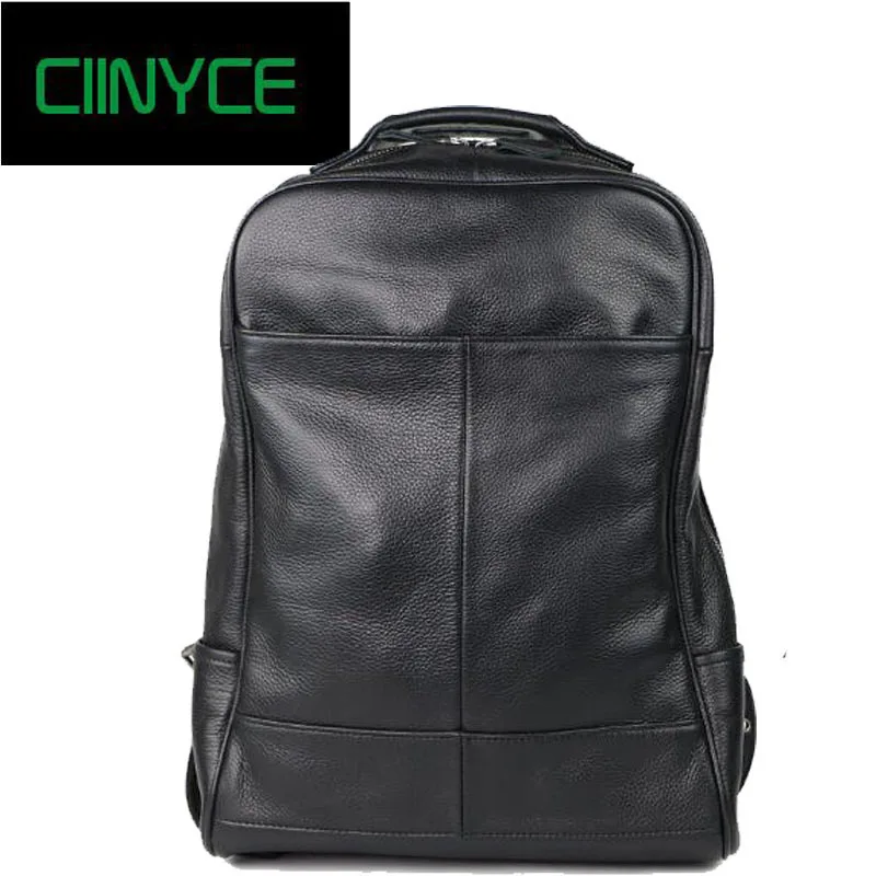 Brand Designer Male Genuine Leather Laptop Back pack Rucksack Top Quality Travel Backpack Men Notebook Computer Bag Black men s black soft cowhide back pack multifunctional genuine cow leather12 9 inches laptop rucksack male schooltravel shoulder bag