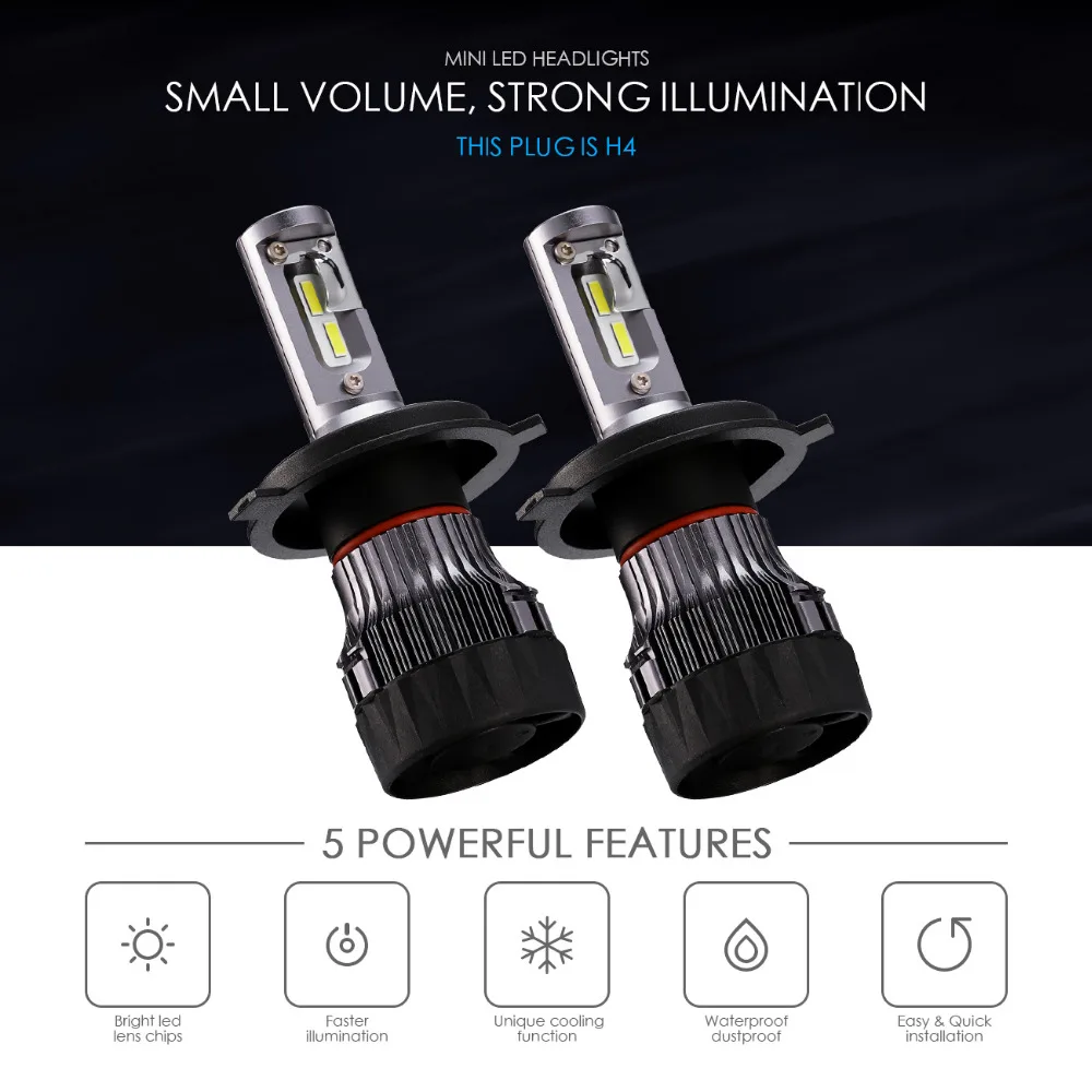Mini lens led h7. 6500k цвета под названием oslamp h7. ц. led headlight h4 купить в коломне.