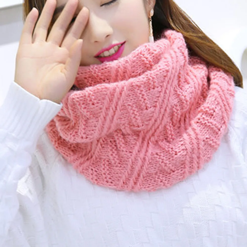 Модный женский теплый вязаный круглый капюшон шарф-хомут многоцелевой шарф вязаный женский нагрудник Se24 40