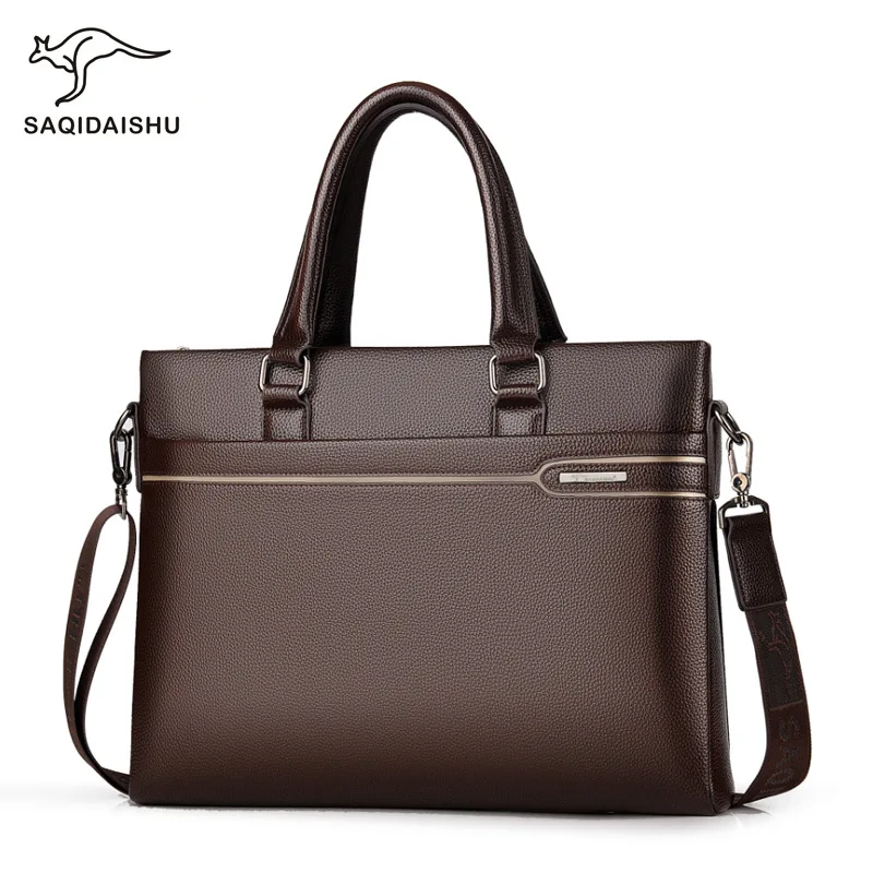 

Multi-functional Messenger Laptop Bag Men's Business Briefcase PU Leather Handbag Male Casual Shoulder Crossbody Bag
