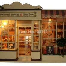 A008 diy большой кукольный домик(с музыкой) торты Магазин Деревянный Кукольный дом Миниатюрные продукты миниатюры для украшения