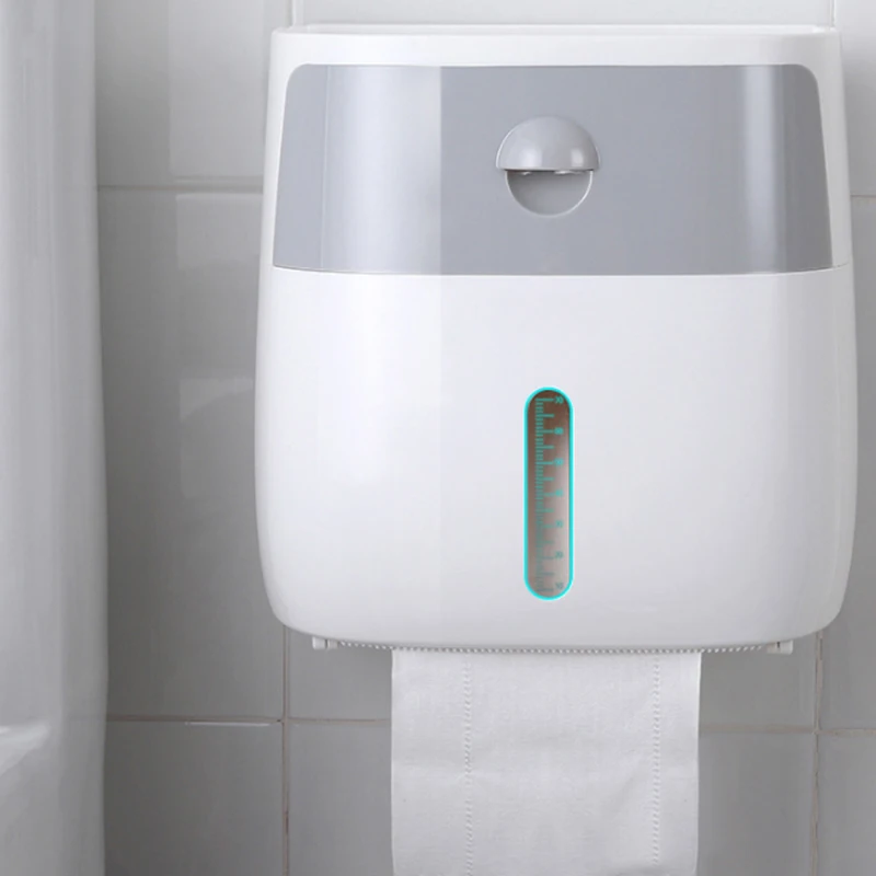 

Bathroom Waterproof Tissue Box Plastic Toilet Paper Holder Wall Mounted Storage Box Double Layer Napkin Dispenser Organizer
