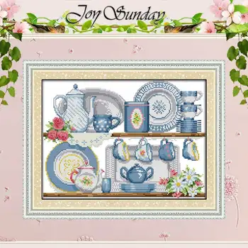 

Porcelain patterns counted Cross Stitch 11CT 14CT Cross Stitch Set Wholesale DIY Cross-stitch Kit Embroidery Needlework