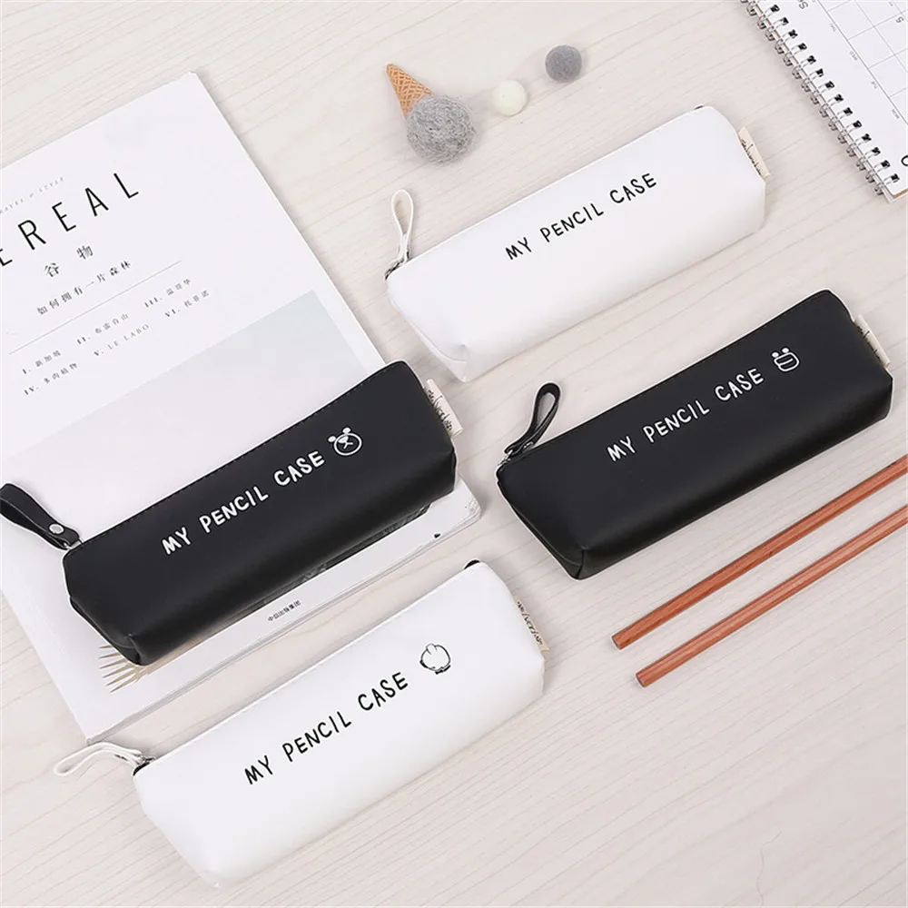 

1PC PU Leather Cartoon Pen Bag Multifunction Pencil Case Cosmetics Pouch Makeup Bag Purse for Girls Kawaii Stationery Pen Case