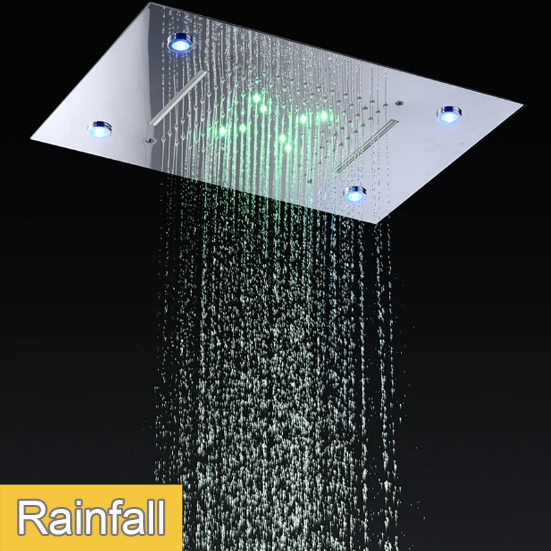 Современный потолочный светодиодный Электрический светодиодный душ с дождевой насадкой, массажная насадка для горячего и холодного душа, набор распылителей для тела