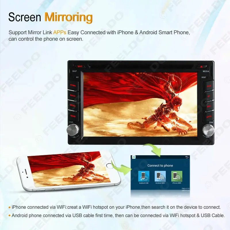 Top LEEWA 6.2"inch Universal 2DIN Android 4.4.4 Quad Core Car DVD Player With GPS Navi Radio For Nissan/Hyundai #CA2420 10