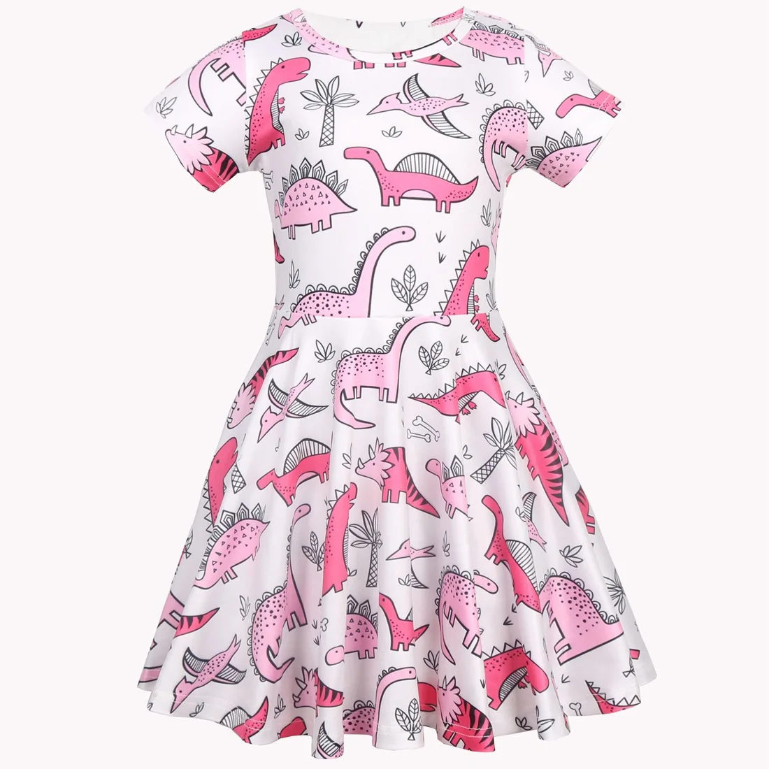Lovely dinosaur print summer dress baby clothes infants clothing