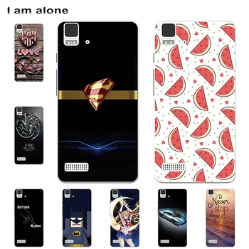 

I am alone Phone Bags For BQ Aquaris E4 4.0 inch Hard Mobile Fashion Cases Color Floral For BQ Aquaris E4 Free Shipping
