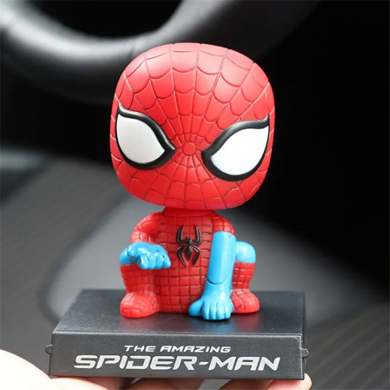 Капитан Америка человек паук Бэтмен косплэй автомобиля встряхнуть головой куклы аниме мультфильм Автомобильные украшения мобильный - Цвет: 3