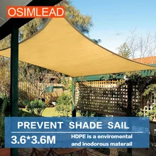 Хранить ультрафиолетового (УФ) 95% osimlead 3.6*3.6 м 12’x12 hdpe солнце парус тени чистая