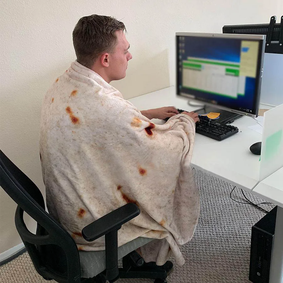 Мягкий флисовый плед с принтом Tortilla de Harina Burrito круглый и квадратный смешной