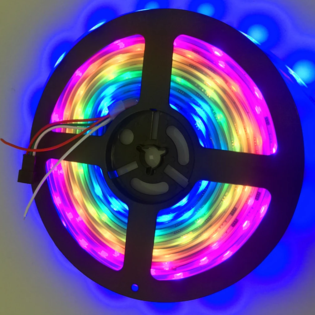 ICOCO 1 шт. 5 м WS2811 5050 SMD 12 В водонепроницаемая/не водонепроницаемая черная печатная
