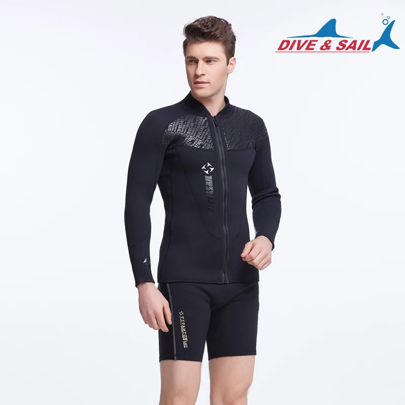 3mm Neoprene shirt Wetsuit w/ Front Zipper Top Wet Suit for Diving Snorkeling Swimming Sports