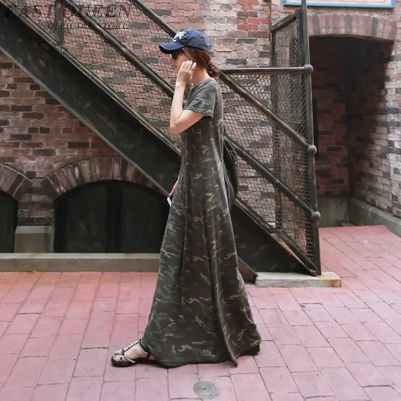 

Длинное камуфляжное платье макси в стиле милитари в стиле Харадзюку DD1180