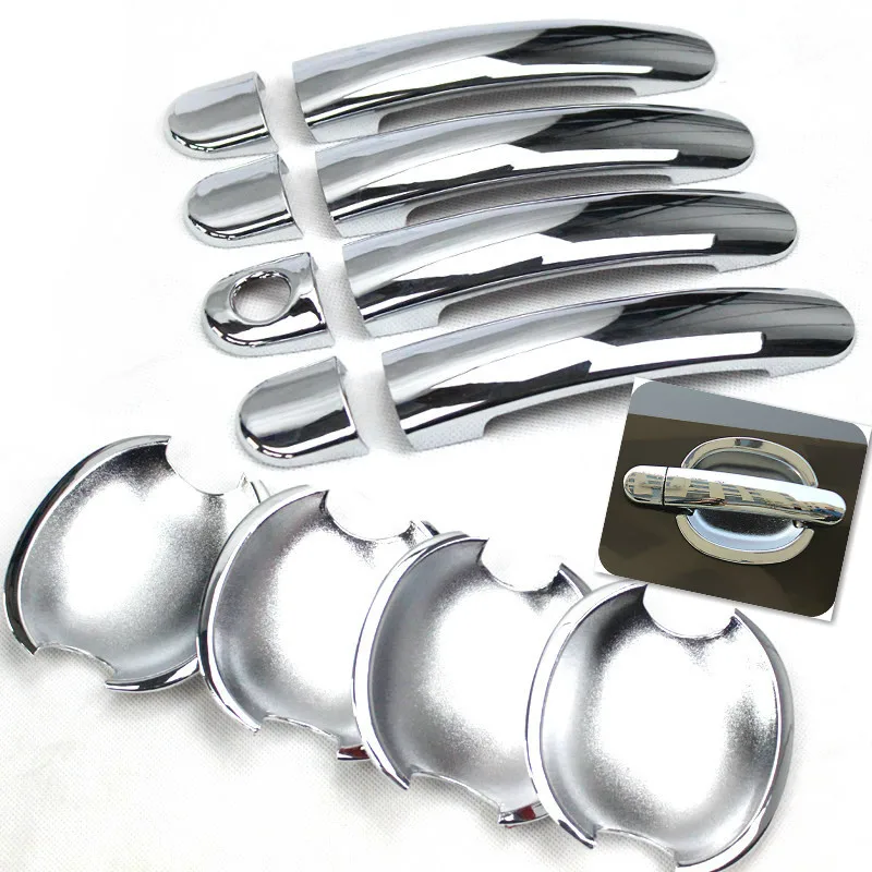 

FUNDUOO For Skoda Fabia / Octavia 2008 2009 2010 2011 2012 2013 New ABS Chrome Car Door Handle Cover Cup Bowl Trim Sticker