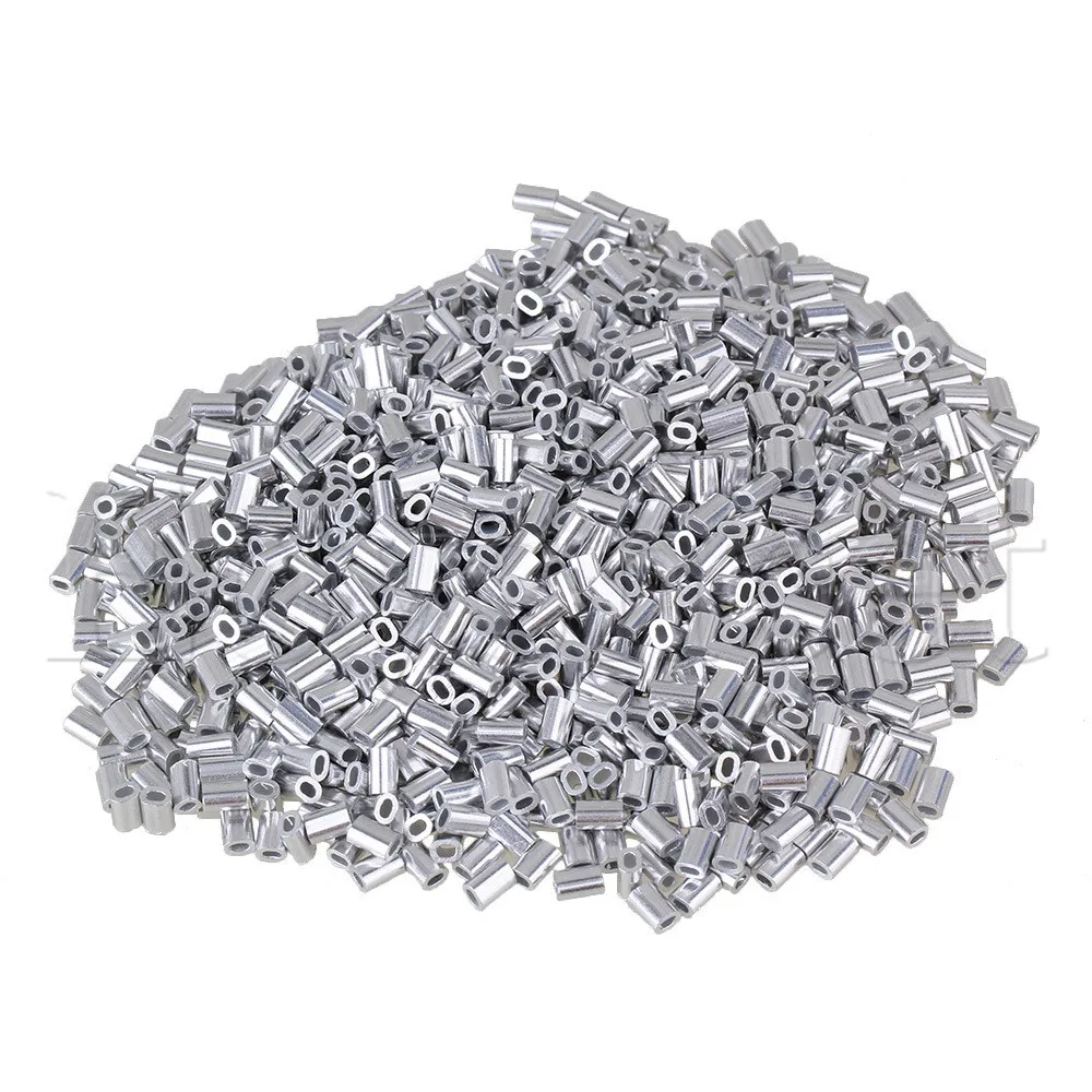 

Oval Shape Aluminum Sleeves Clamps Wire Rope Swage Clip M0.8 Pack of 1000