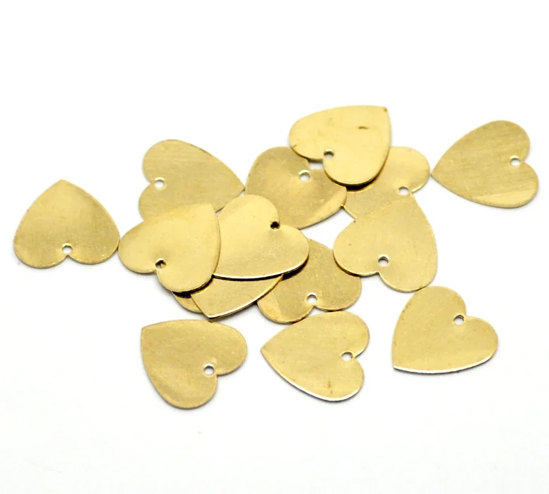 DoreenBeads 100 шт латунные подвески любовь сердце для ожерелий серег браслетов и т. д.
