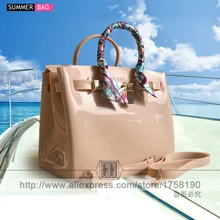 2016 new luxury handbags women bags designer women fashion candy color handbag Jelly bags PVC waterproof beach bag