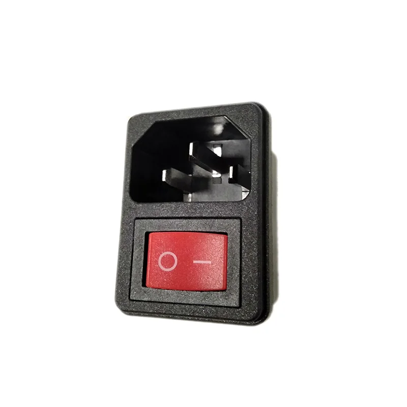 

LZ-14-2F-RS 2 pin red rocker switch no light AC inlet power receptacle switch socket male dc power connector power adapter