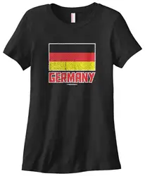 Классический Для женщин флаг Пособия по немецкому языку y футболка Пособия по немецкому языку гордость Deutschland тонкая рубашка для Леди Мода