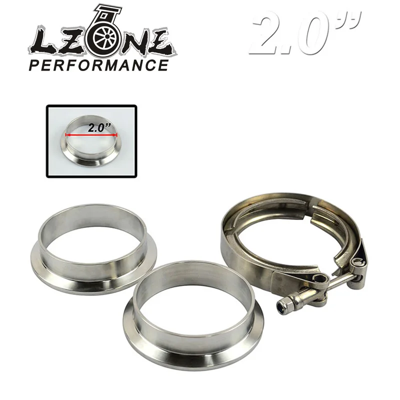 

LZONE - 2" V-Band clamp flange Kit (Stainless Steel 304 Clamp+SUS304 Flange) For turbo exhaust downpipe JR-VCN2+VFN2