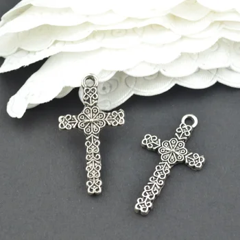 

25Pcs metal cross Charm Antique Tibetan Silver Pendant Jewelry Products Charms Diy Pendants For Necklace Bracelets 2221