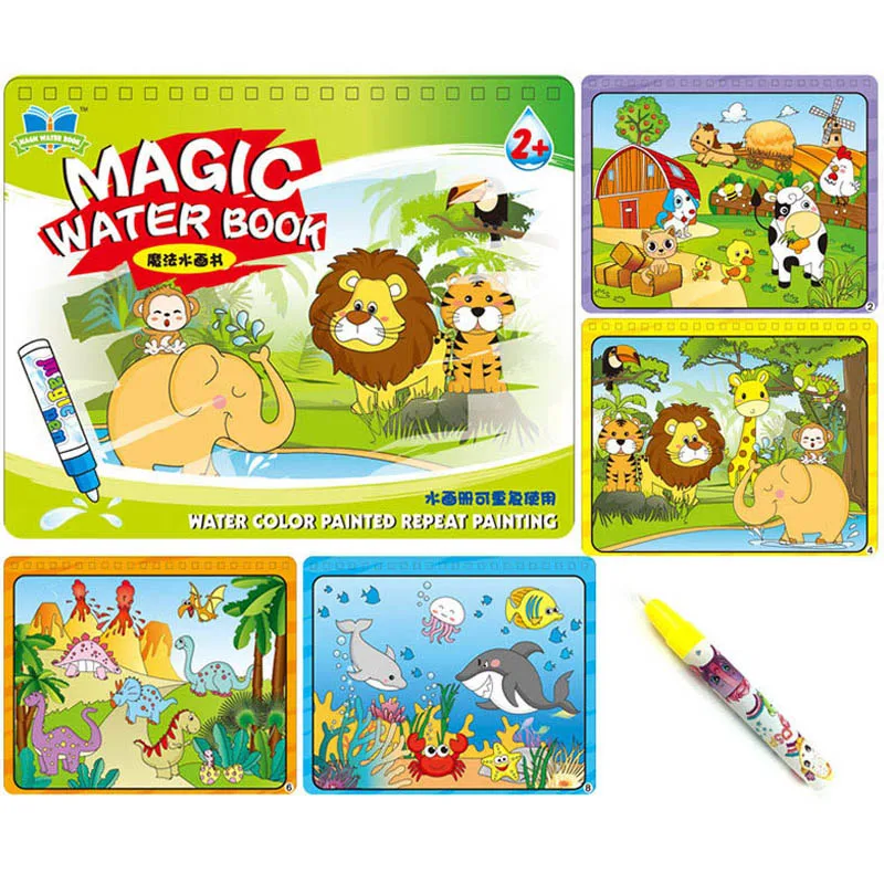 Education Magic Water Drawing Book Coloring Book Doodle with Magic Pen Drawing Kid Boy Toys Painting Board Juguetes for Children