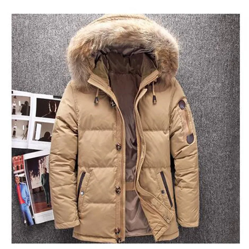 

Winter Big Genuine Fur Hood Duck Down Jackets Men Warm High Quality Down Coats Male Casual Winter Outerwer Down Parkas JK-633