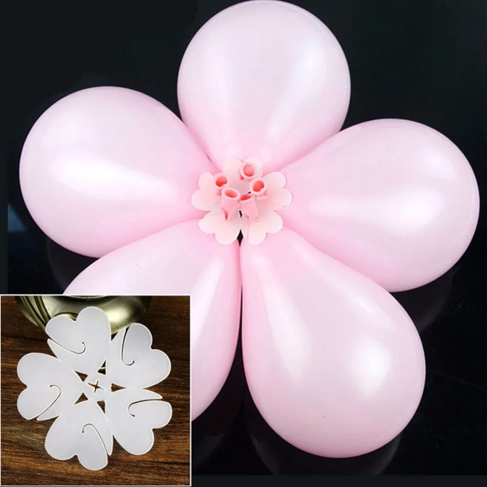 5 PCS 6CM Balloons Flower Shape Clip Foil Latex Balloon Flower Air