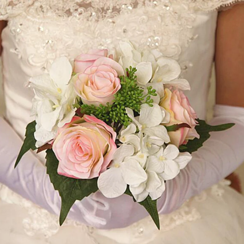 889 24 De Réduction100 Nouveau Fait à La Main Mélangé Rose Fleurs Artificielles Bruids Demoiselle Dhonneur Mariage Bouquet Plage Mariée Mariage