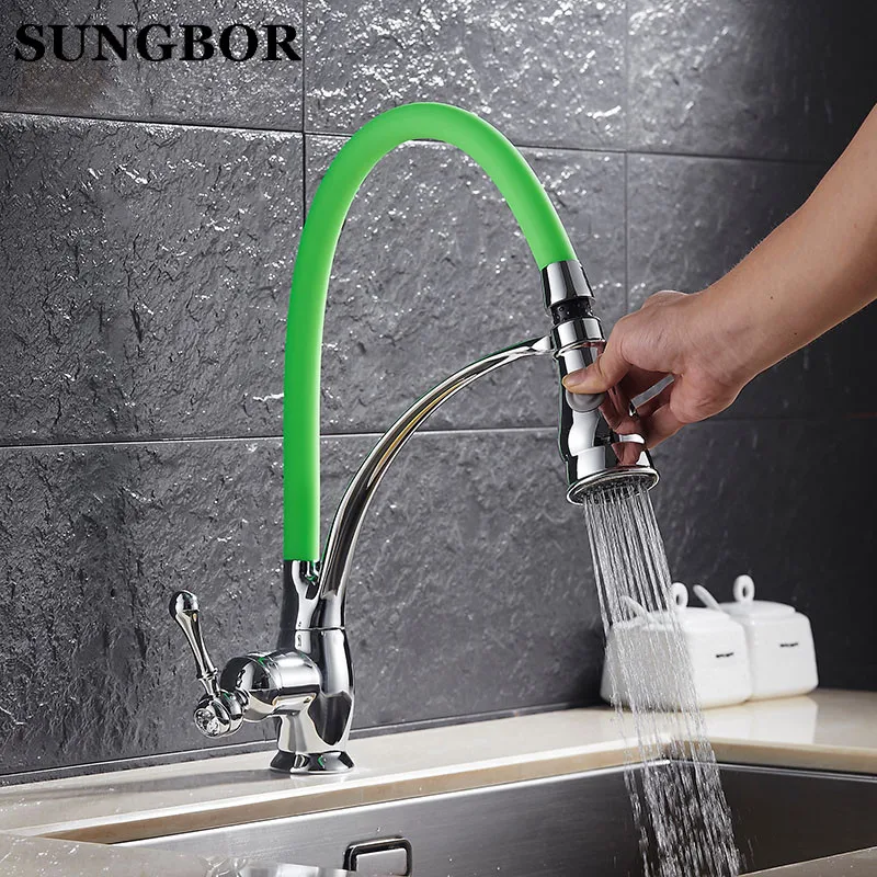 Hose Kitchen Mixer Taps Single Handle Stream Sprayer Kitchen Faucet