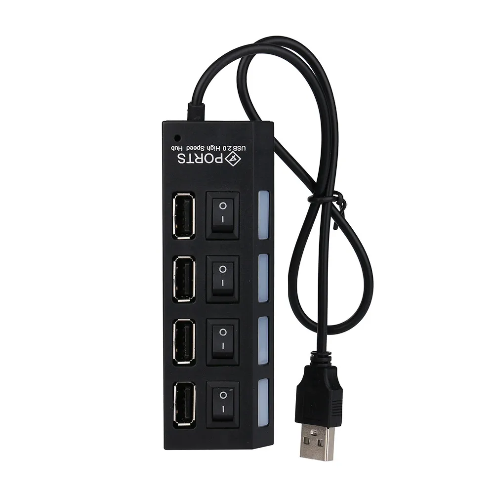 Адаптер питания кабель 4 порта USB 2,0 концентратор вкл/выкл переключатели+ DC адаптер питания кабель для ПК кабели для ноутбука#3$1,9