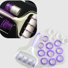 Новые 1 шт./лот украшения Инструменты помадка Лента Резак роликовый Embosser Кухня Пластик сахарной помады rolling колеса Embosser Наборы для ухода за кожей